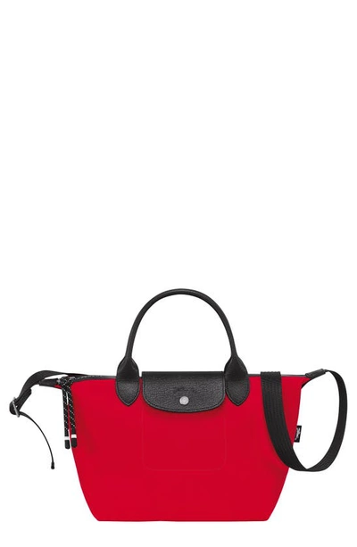 Longchamp Small Le Pliage Energy Recycled Canvas Crossbody Bag In Poppy