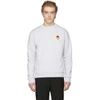 Ami Alexandre Mattiussi Smiley Patch Crewneck Sweatshirt Heather Grey In Gris Chine