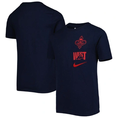 Nike Kids' Youth   Navy New Orleans Pelicans Vs Block Essential T-shirt
