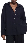 River Island Oversize Button-up Shirt In Black