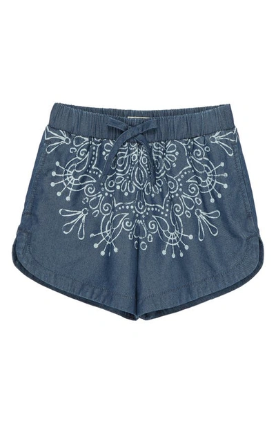 Peek Aren't You Curious Kids' Bandana Print Pull-on Shorts In Indigo