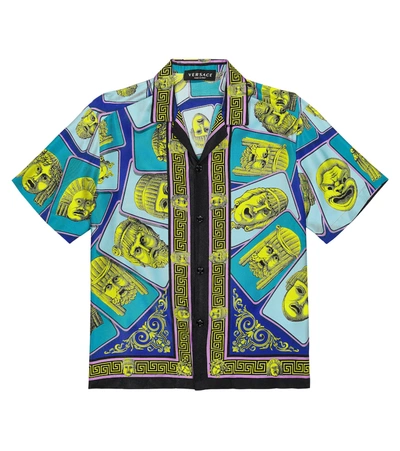 Versace Kids' Shirt With Print In Multicolor