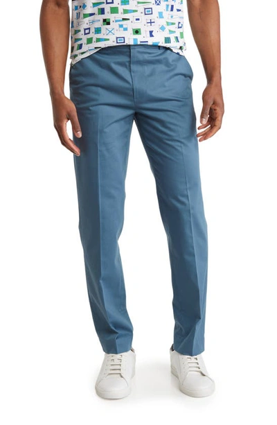 Brooks Brothers Cotton Stretch Flat Front Chino Pants In Real Teal