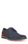 Steve Madden Attern Plain Toe Derby In Navy Nubuck