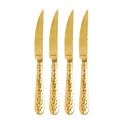 Vietri Martellato Steak Knife In Gold