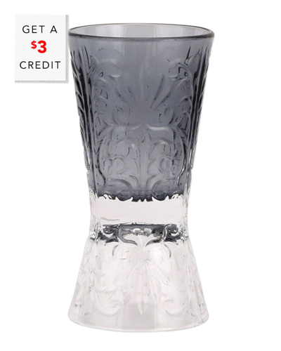 Vietri Barocco Liquor Glass In Grey