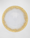 Vietri Rufolo Glass Gold Brushstroke Service Plate, Charger 13"