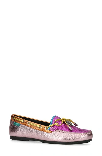 Kurt Geiger Leather Eagle Moccasin In Pink