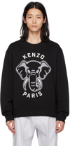 Kenzo Elephant Varsity Jungle Sweatshirt Black Mens In Noir