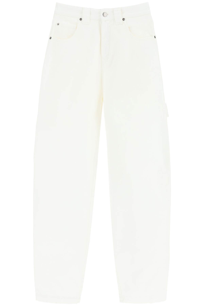 Darkpark Audrey Bow Denim Carpenter Jeans In White