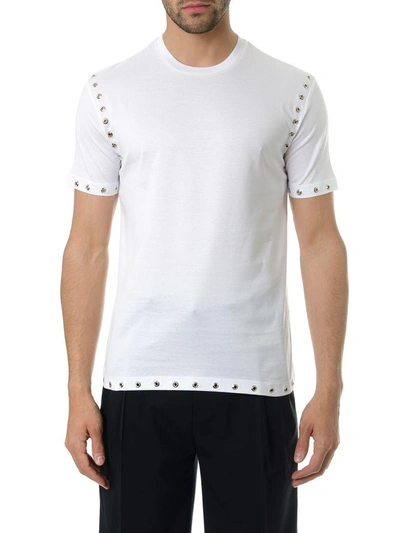 Les Hommes Studded White Cotton T-shirt