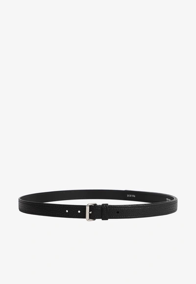 Prada Buckle Leather Belt In Black