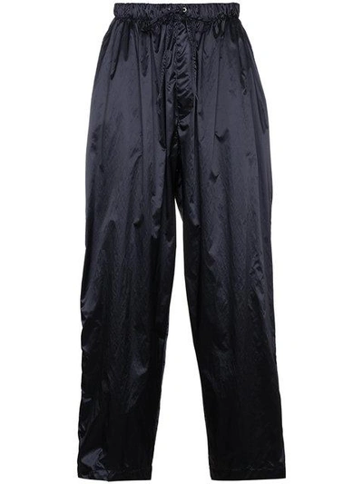 Edward Crutchley Drawstring Waist Wide Leg Trousers In Blue