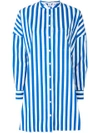 Aspesi Oversized Striped Shirt In Blue