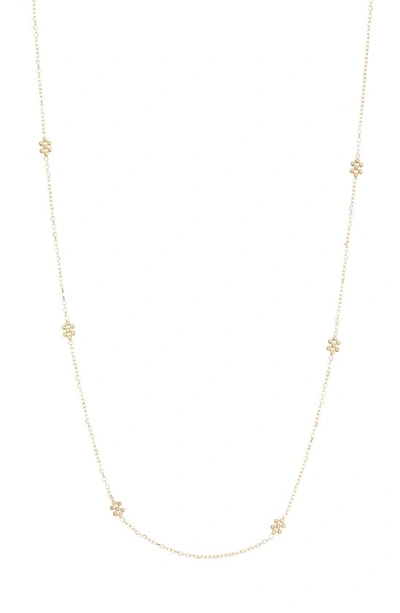 Bony Levy 14k Gold Flower Bead Station Necklace In 14k Yellow Gold