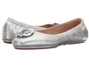 Tory Burch Minnie Travel Ballet Flat In Silver