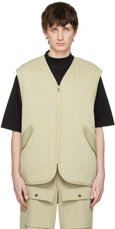 The Frankie Shop Green Lant Reversible Vest In Slate Green