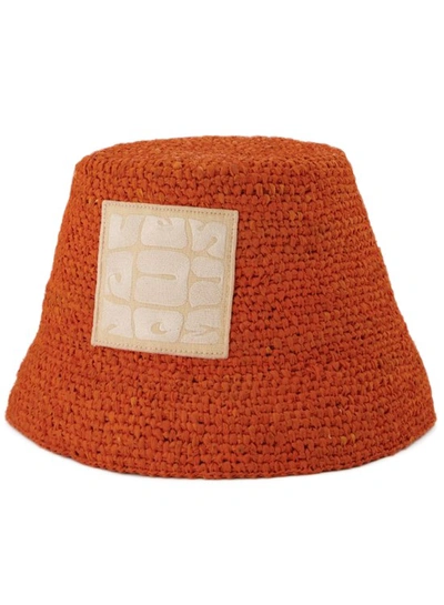 Jacquemus Orange Le Raphia 'le Bob Ficiu' Bucket Hat