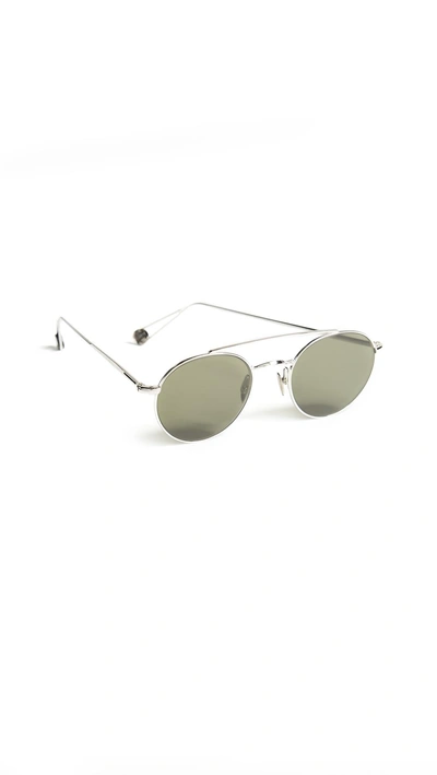 Ahlem Bastille Sunglasses In White Gold/grey