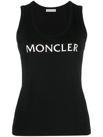 Moncler Logo-print Sleeveless Top In Blue