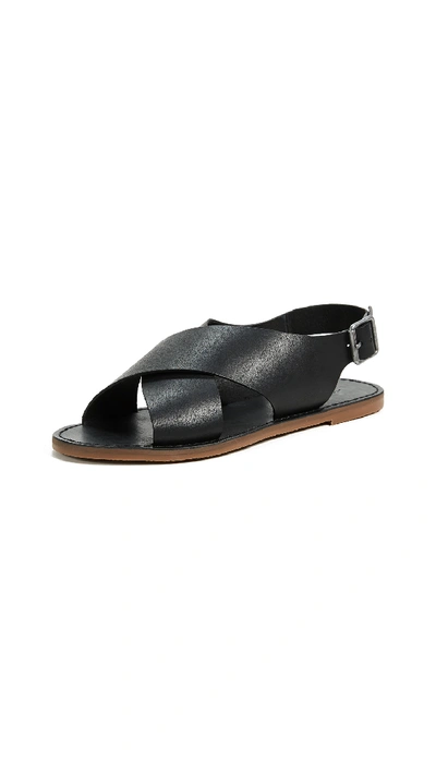 Madewell Reka Crisscross Outstock Sandals In True Black