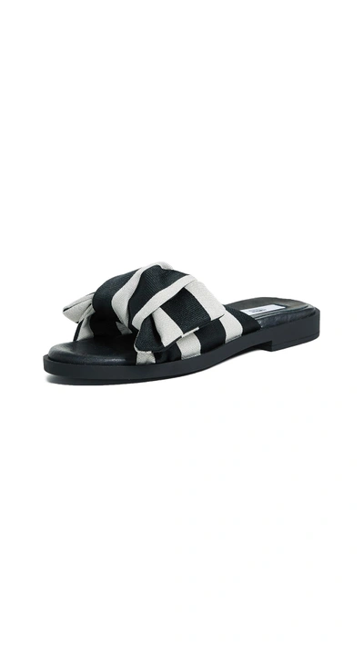 Miista Valerie Bow Sandals In Black Stripe