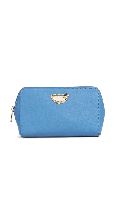 Furla Primizia Large Lemon Cosmetic Case In Celeste