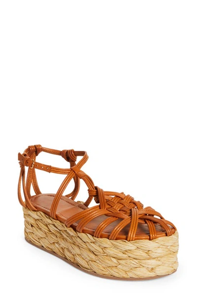 Ulla Johnson Women's Viola Knotted Leather Flatform Sandals In Sierra