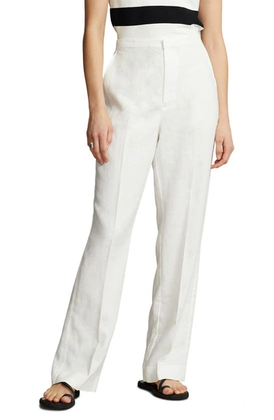 Polo Ralph Lauren White Straight-leg Linen Trousers