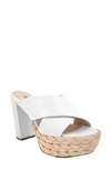 L Agence Women's Lucca 65mm Suede Platform Sandals In White Leather