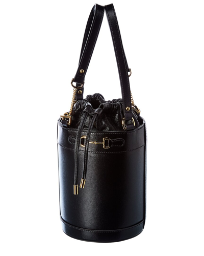 Gucci Horsebit 1955 Small Leather Bucket Bag In Black
