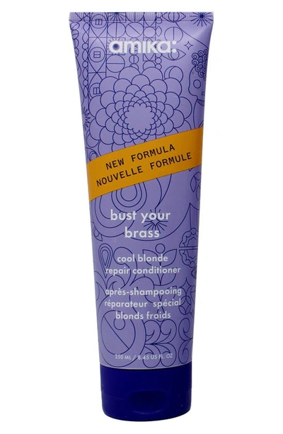 Amika Bust Your Brass Cool Blonde Repair Conditioner In Blue