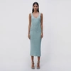 Simkhai Monika Crystal Knit Midi Dress In Seafoam