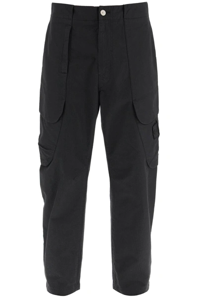 Stone Island Shadow Project Cargo Pants In Co Ny Ripstop Tc In Black