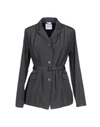 Aspesi Belted Coats In Steel Grey