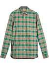 Burberry Casual Check Shirt In Aqua Green