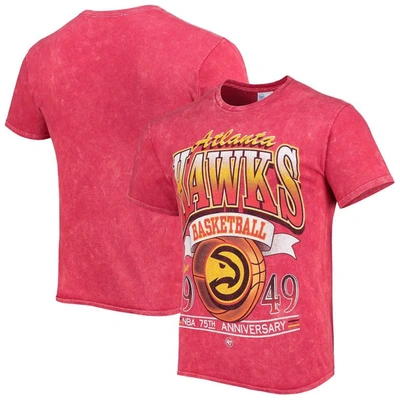 47 ' Red Atlanta Hawks 75th Anniversary City Edition Mineral Wash Vintage Tubular T-shirt