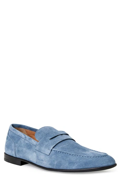 Bruno Magli Lastra Penny Loafer In Light Blue Suede