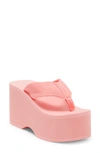 Jeffrey Campbell Wavin Platform Flip Flop In Pink