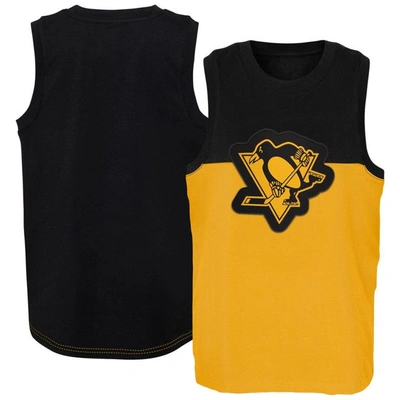 Outerstuff Kids' Youth Gold/black Pittsburgh Penguins Revitalize Tank Top