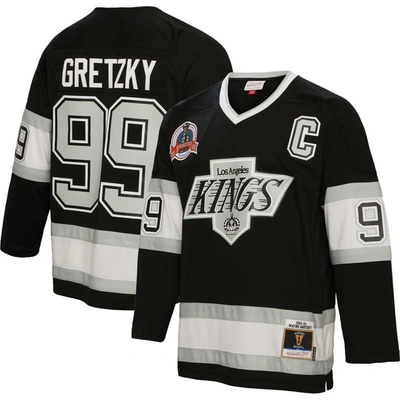 Mitchell & Ness Wayne Gretzky Black Los Angeles Kings Captain Patch 1992/93 Blue Line Player Jersey