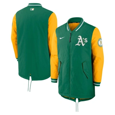 Nike Green Oakland Athletics Authentic Collection Dugout Performance Full-zip Jacket