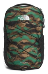 The North Face Jester Water Repellent Backpack In Deep Grass Green Camo/grey