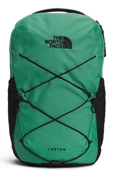 The North Face Jester Water Repellent Backpack In Deep Grass Green/ Black