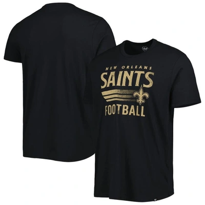 47 ' Black New Orleans Saints Wordmark Rider Franklin T-shirt