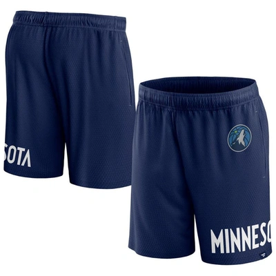 Fanatics Branded Navy Minnesota Timberwolves Free Throw Mesh Shorts