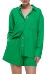 River Island Oversize Button-up Shirt In Green
