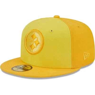 New Era Gold Pittsburgh Steelers Tri-tone 59fifty Fitted Hat