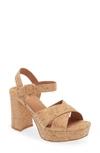 Jeffrey Campbell Amma Platform Slingback Sandal In White Wash Cork