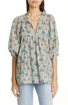 Mille Thalia Puff Sleeve Top In Caribbean Floral